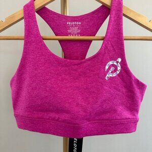 Peloton Heathered Pink Strappy Back Sports Bra Medium BNWT